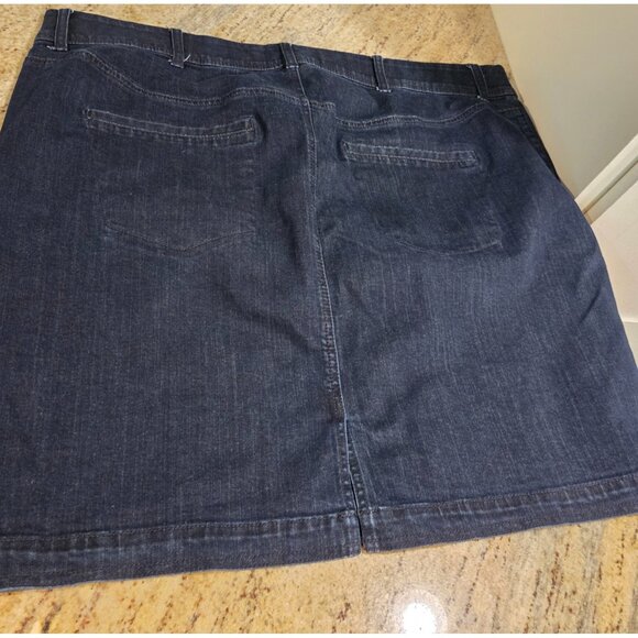 Lane Bryant Skirt Denim Jean Button Front Pencil Women Plus Sz 26W Tummy Control - Picture 12 of 13